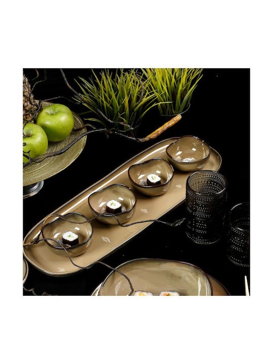 HFA 5418024 Servierschüssel Rund aus Porzellan Beige mit Durchmesser 9.7cm