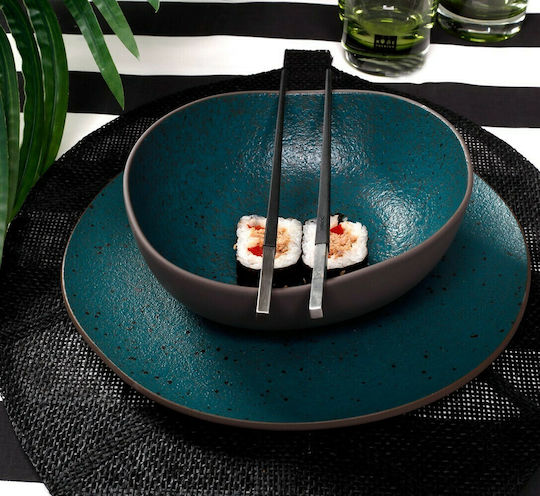 HFA Plate Shallow made of Porcelain Petrol with Diameter 26cm