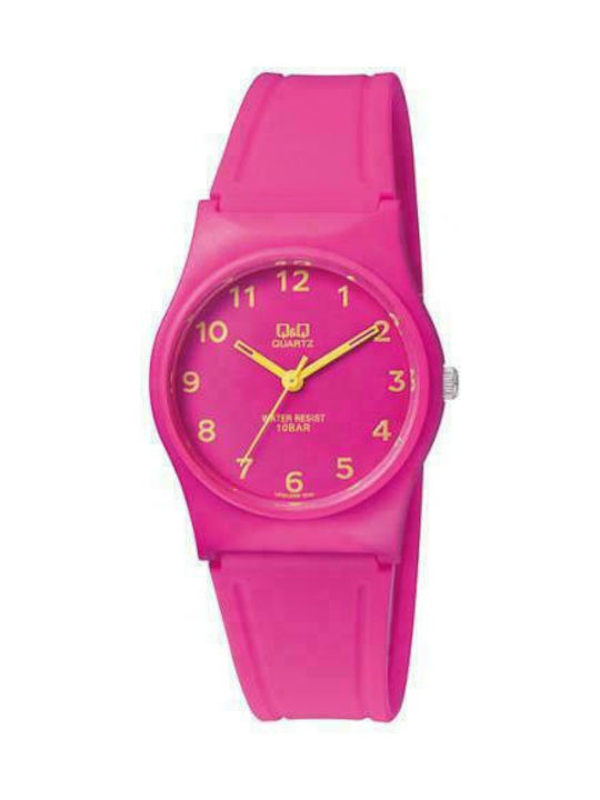 Q&Q Watch with Fuchsia Rubber Strap