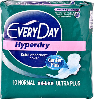 Every Day Hyperdry Normal Hygienepads mit Flügeln für Normaler Fluss 5 Tropfen 10Stück Ultra Plus