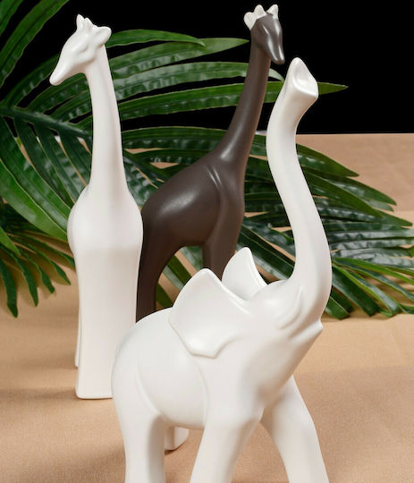 HFA Decorativ Elefant din Material Ceramic Mignon în Alb 35cm 1buc HFA Decorativ Elefant din Material Ceramic Mignon în Alb 35cm 1buc