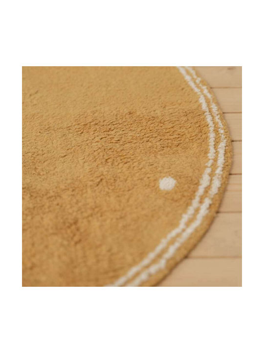 Little Dutch Dot Kinder Teppich Pure Ochre Rund mit Durchmesser 110cm