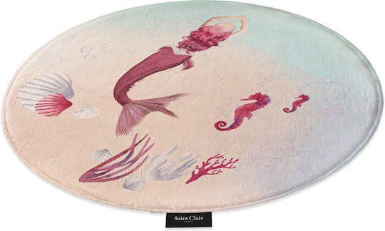 Saint Clair Mermaid Παιδικό Χαλί Μπεζ Στρογγυλό με Διάμετρο 100cm