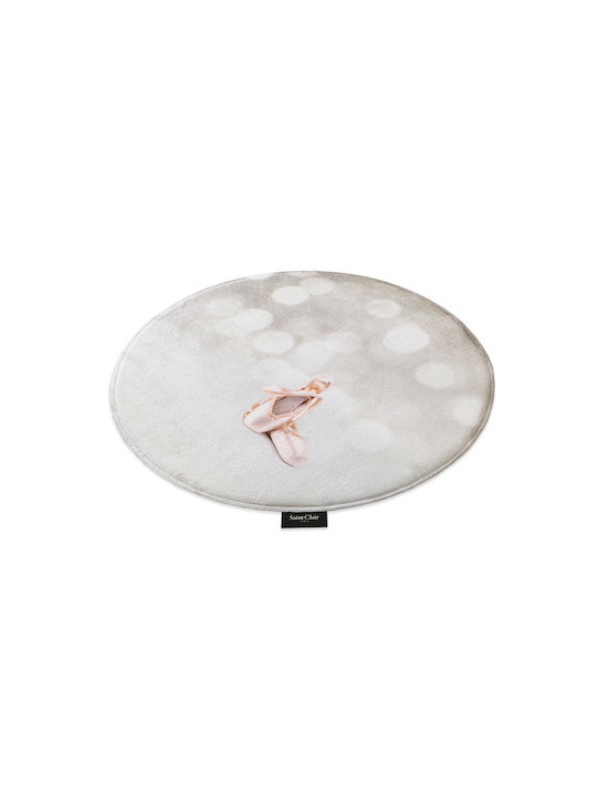 Saint Clair Ballet Παιδικό Χαλί Μπεζ Στρογγυλό με Διάμετρο 100cm