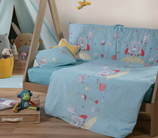 Nef-Nef Homeware Baby Space Παιδικό Χαλί Βαμβακερό Aqua 70x140cm