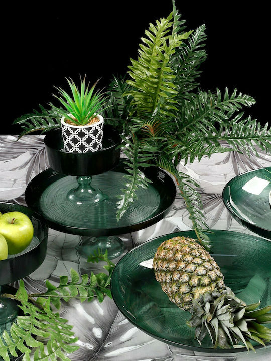 HFA Reflections Decorative Bowl Pedestal Green 16x16x13.5cm