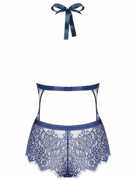 Obsessive Flowlace Sexy Bodysuit Blue