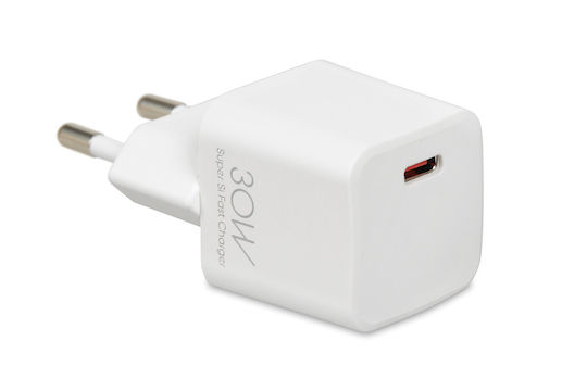 iBox Ladegerät mit USB-C Anschluss und Kabel USB-C 30W Stromlieferung Weißs (C-38)