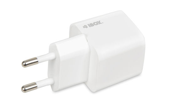 iBox Ladegerät mit USB-C Anschluss und Kabel USB-C 30W Stromlieferung Weißs (C-38)