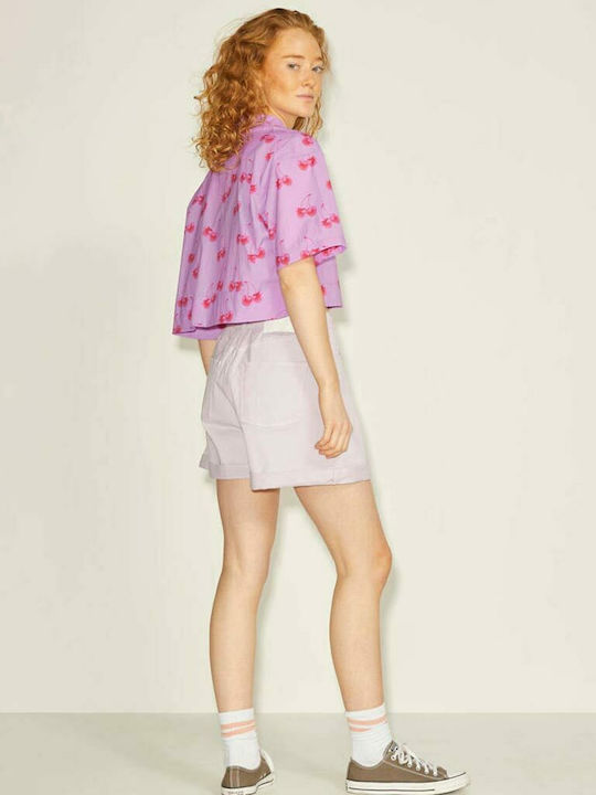 Women's Short Sleeve Shirt Violet Tulle