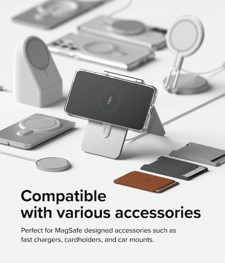 Ringke MagSafe Ring Universal Magnetic Plate με Οδηγό Ευθυγράμμισης Λευκό