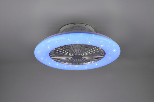 Trio Lighting Stralsund Πλαφονιέρα 50cm με Φως Ασημί / Γκρι