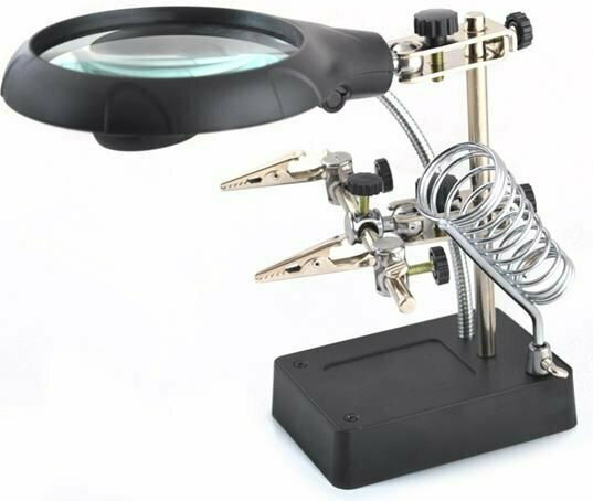 Bigstren Third Hand Tabletop Magnifying Lense with Light 1pcs
