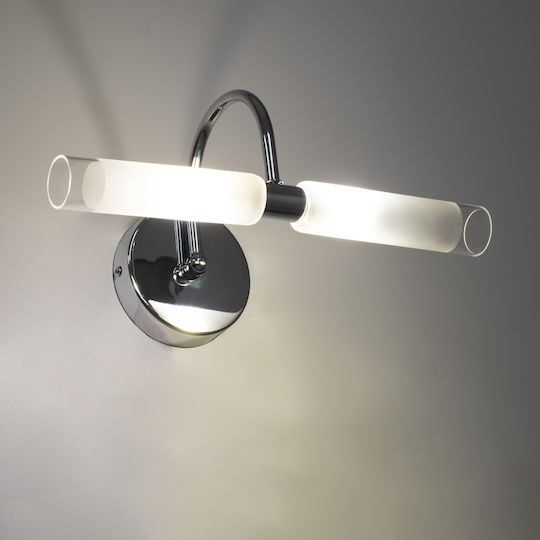 GloboStar Paola Modern Lumină de Baie cu Soclu G9 Argintiu 31x15cm