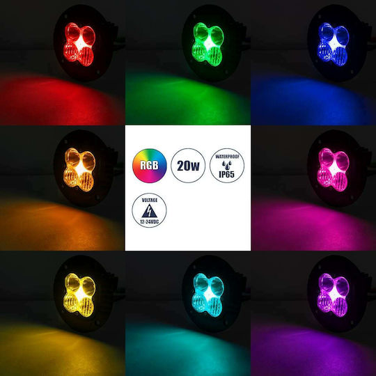 GloboStar Pro Series Στρογγυλός Αδιάβροχος Προβολέας Αυτοκινήτου Ψυχρός Λευκός Φωτισμός LED Universal με Λευκό Φωτισμό 1τμχ
