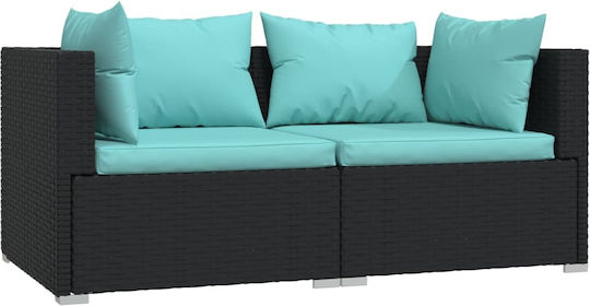 Garten- und Outdoor-Möbelsets Wohnzimmer Typsatz 3 Stück Schwarz mit Kissen
