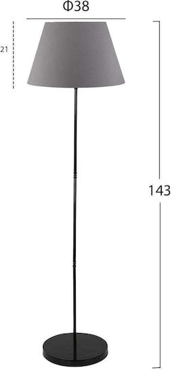 Freebox Lampa de podea Î143xL38cm. cu Soclu pentru Bec E27 Gri