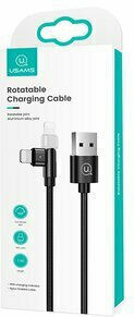 Usams US-SJ476 Angle (90°) / Braided USB-A to Lightning Cable Black 1m (SJ476USB01)