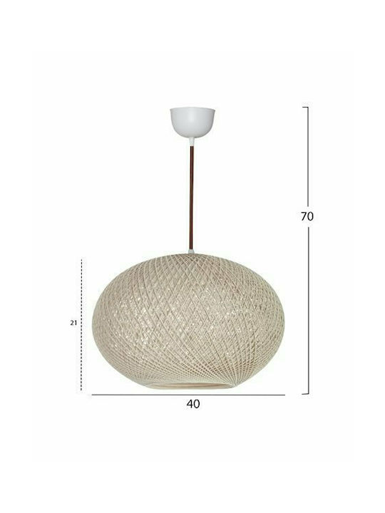HomeMarkt Adjustable Pendant Light Beige Boho with Rope for Socket E27 40cm