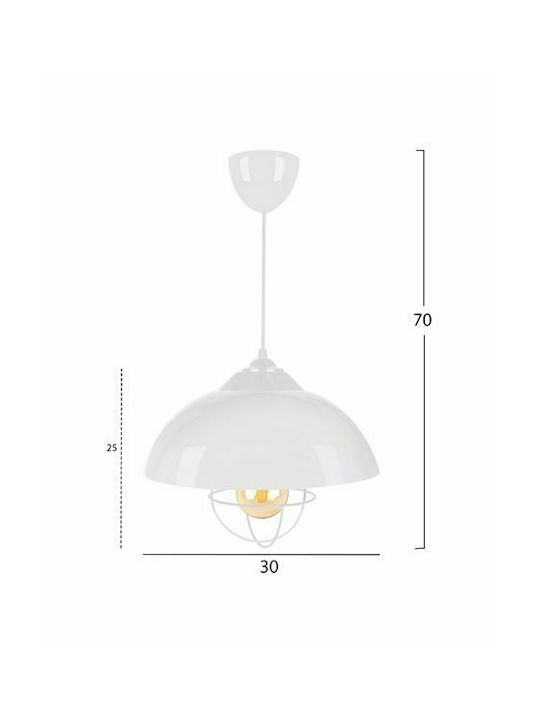 HomeMarkt Pendant Light Single-Light Bell for Socket E27 White