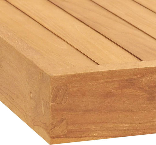 vidaXL Дърво Поднос за сервиране с Дръжки в Кафяв Цвят 50x50x7см 315457 1бр