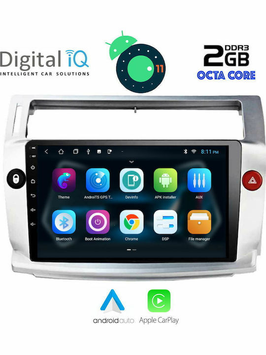 Digital IQ Car Audio System for Citroen C4 Audi A7 2004-2010 (Bluetooth/USB/AUX/WiFi/GPS/Apple-Carplay/Android-Auto) with Touchscreen 9"