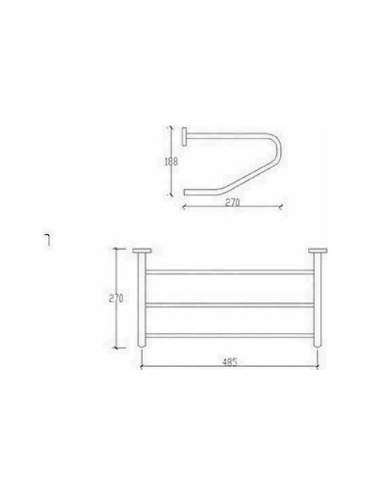 Tema Ραφιέρα Μπάνιου 4 Θέσεων Επιτοίχια ​48.5x27cm Ασημί