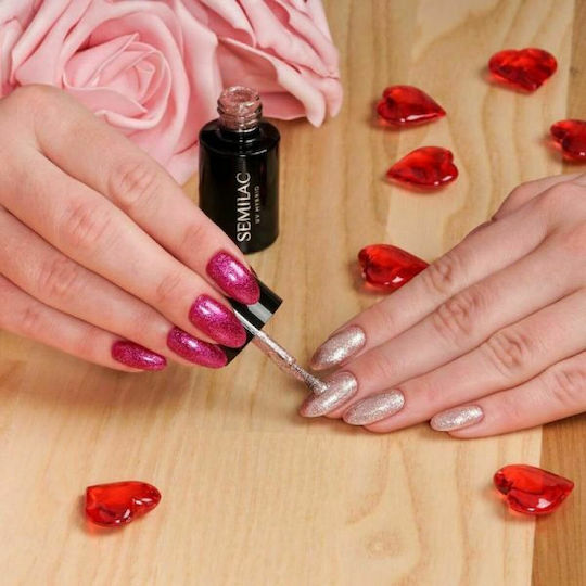 Semilac Semipermanent Lac de Unghii 349 Delicate Vanilla Glitter cu Glitter 7ml 1buc