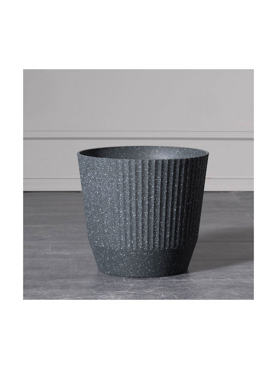 Supergreens Terazzo Übertopf Kunststoff Schwarz 37x37x33.5εκ.