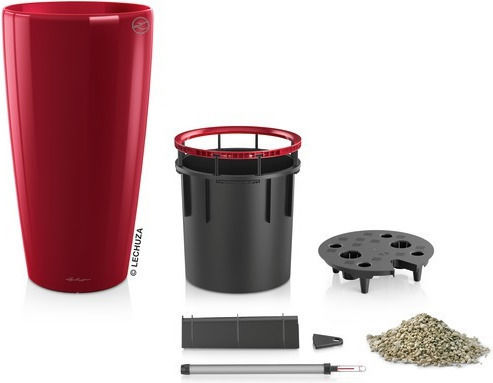 Lechuza Rondo Self-watering Plastic Flower Pot Red 32.5x32.5x56.5cm