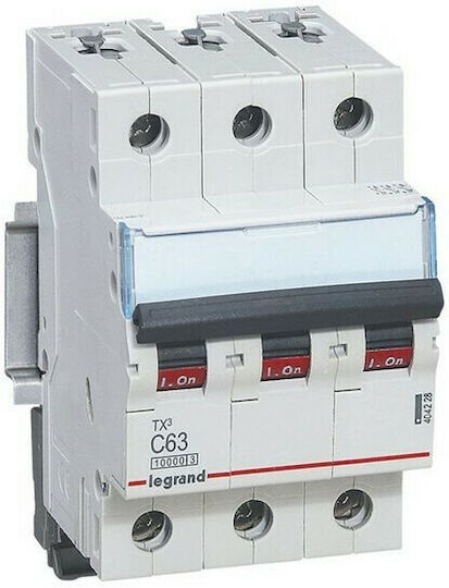 Legrand 3-Poles Automatic Circuit Breaker 40A TX3 6KA Β 3Π 40Α 403406