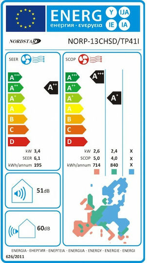 Nordstar TN +Plus+ Klimaanlage Inverter 12000 BTU A++/A+ mit WiFi