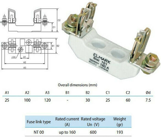 Elmark NT 00 50-160Α Fuses Stand Fuse Box 12001