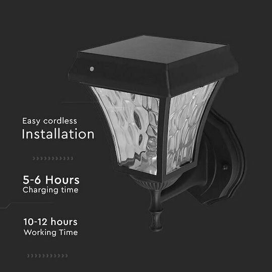 V-TAC Wall Mounted Solar Light Traffic light 2W 110lm Natural White 4000K with Photocell IP44 19cmx15cmx24cmcm