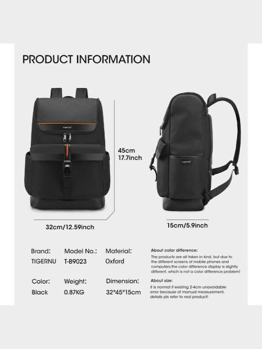 Tigernu T-B9023 Τσάντα Πλάτης 15.6" Μαύρη Tigernu T-B9023 Τσάντα Πλάτης 15.6" Μαύρη