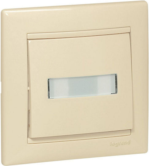 Legrand Valena Front Plate Wall Push Bell Button without Frame Μονό Φωτεινό Beige 774117