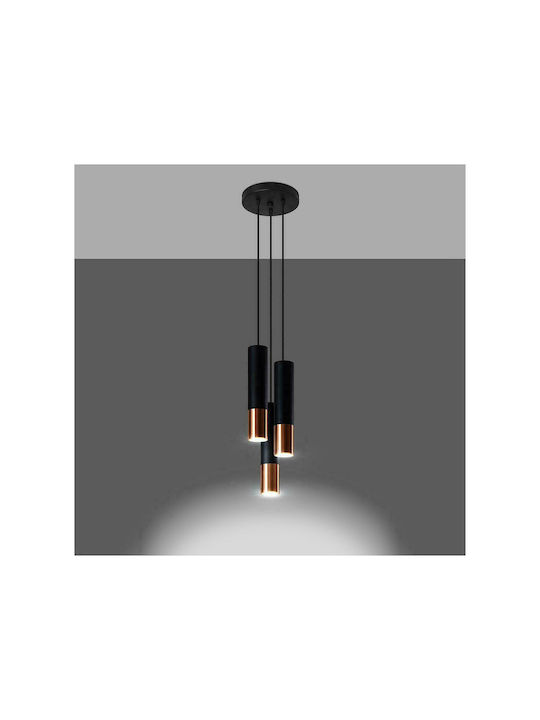 Sollux Loopez 3P Pendant Light Three-Light for Socket GU10 Bronze