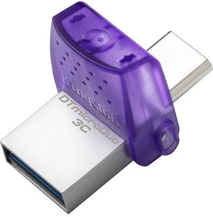 Kingston DataTraveler MicroDuo 3C 128GB USB 3.1 Stick with connection USB-A & USB-C Purple