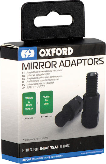 Oxford Motorcycle Adapters Ανταπτορες Καθρεπτών Ζεύγος M10 Θηλυκό σε M8 Αρσενικό Black 2pcs