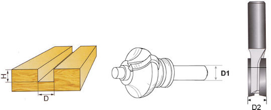 Raider Cutter Bit für Holz 20mm x 8mm