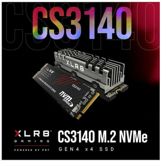 PNY XLR8 CS3140 SSD 4TB τύπου M.2 με σύνδεση PCI Express 4.0 (PS5 Compatible) M280CS3140-4TB-RB