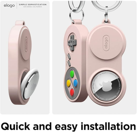 Elago W5 Schlüsselbund-Etui Silikon für AirTag Sand Pink