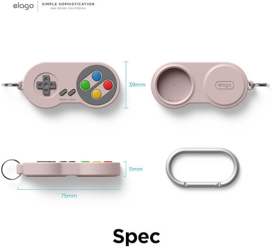 Elago W5 Schlüsselbund-Etui Silikon für AirTag Sand Pink