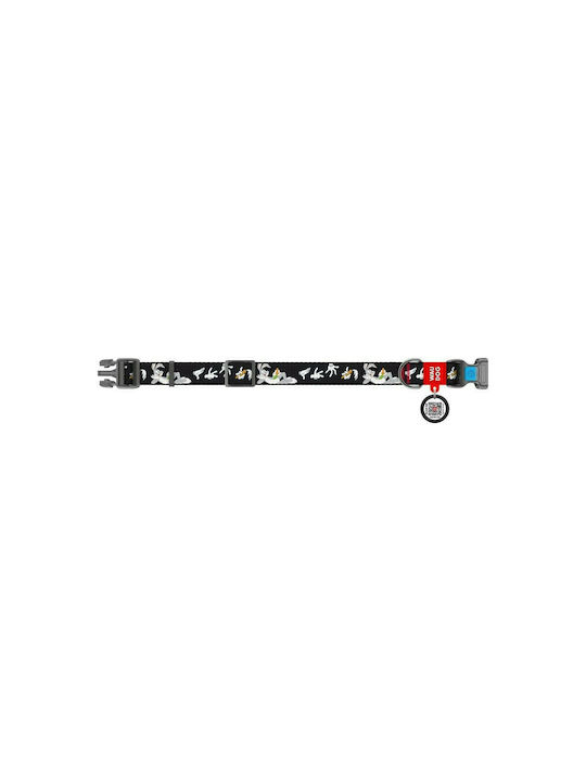 WauDog Bugs Bunny Dog Collar in Black color with Smart ID 25mm x 35 - 58cm 31-734