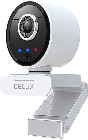 Delux DC07 Web Camera Full HD 1080p Λευκή