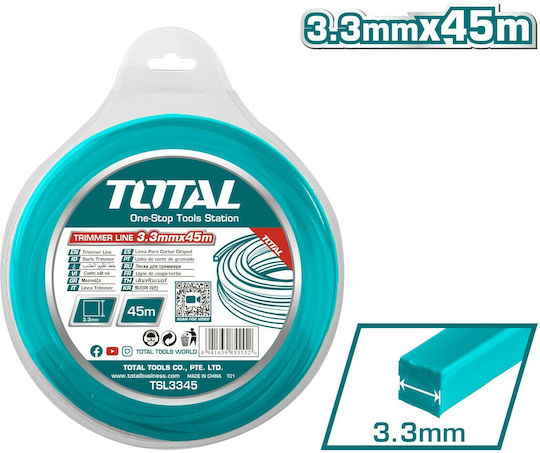 Total Square Brush Cutter Trimmer Line 2.7mm 17m TSL2717