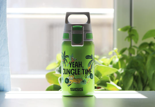 Sigg Shield One Jungle Kids Water Bottle Stainless Steel Non Spill Green 500ml