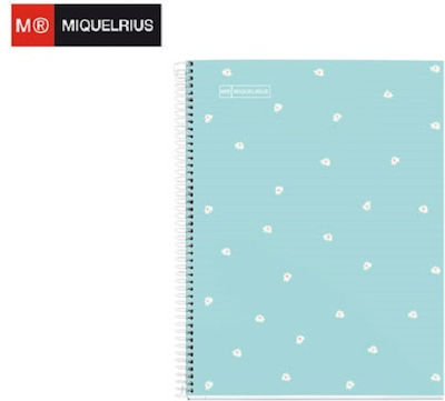 Miquelrius Spiral Notebook Ruled A4 80 Sheets Daisy Light Blue 1pcs