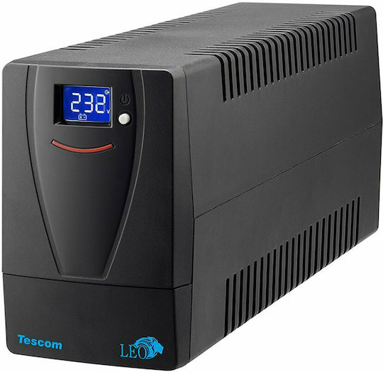 Tescom LCD 650AP UPS Line-Interactive 650VA 390W με 2 Schuko Πρίζες