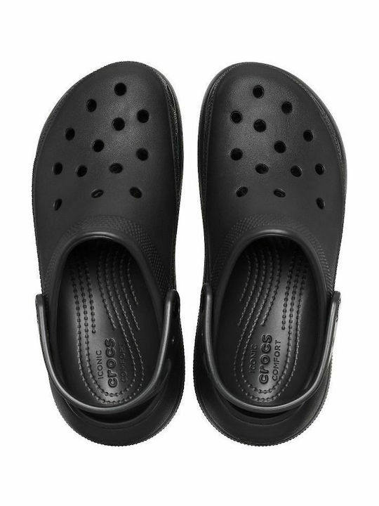 Crocs Classic Crush Ανατομικά Σαμπό Μαύρα